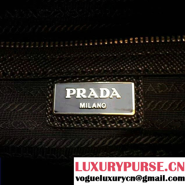 Prada Toro Leather Weekender Travel Luggage Bag 2VC372 Black 2016