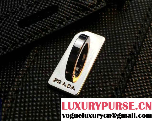 Prada Toro Leather Weekender Travel Luggage Bag 2VC372 Black 2016