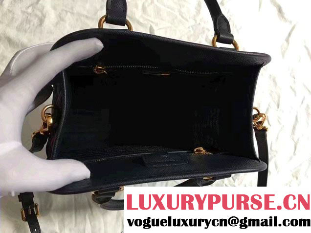 Prada Quilt Quilted Fabric Tote Bag 1BA100 Blue/Red 2017