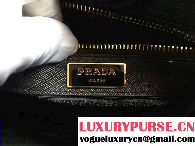 Prada Quilt Quilted Fabric Tote Bag 1BA100 Black/Brown 2017