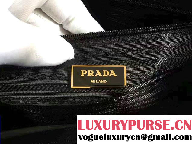 Prada Quilted Fabric Tote Bag 1BG085 Black/Brown 2017