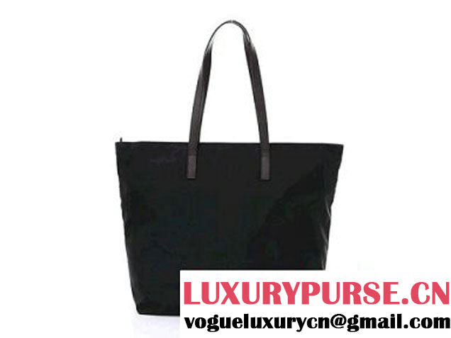 Prada VA0883 Checkered Canvas Tote Bag Black