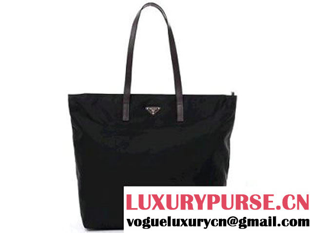 Prada VA0883 Checkered Canvas Tote Bag Black  