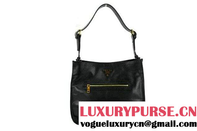 Prada Calf Leather Hobo Bag BR4737 Black  