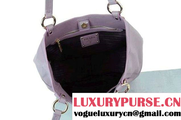 Prada Bright Leather Shoulder Bag BR4691 Purple  
