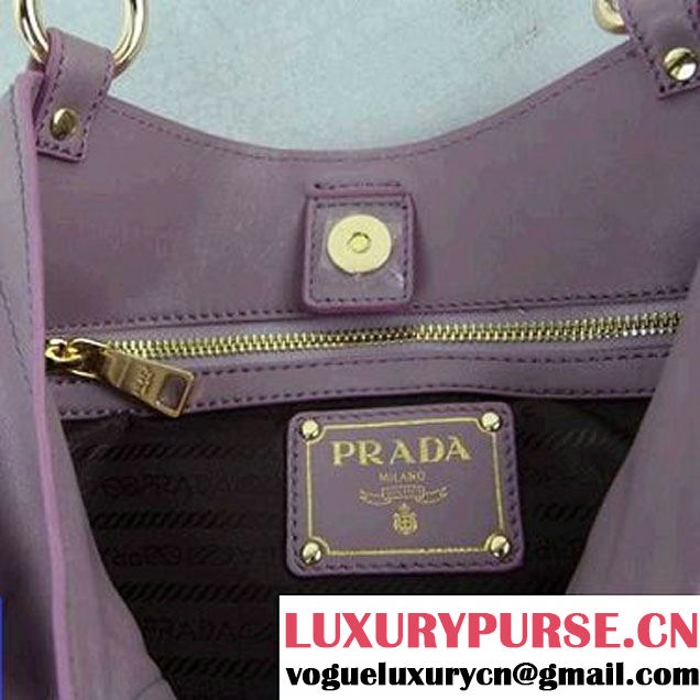 Prada Bright Leather Shoulder Bag BR4691 Purple  