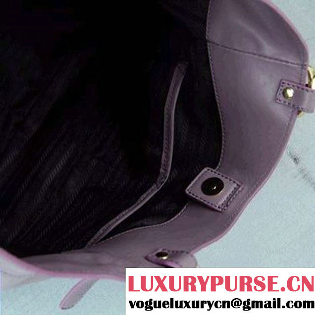 Prada Bright Leather Shoulder Bag BR4691 Purple  