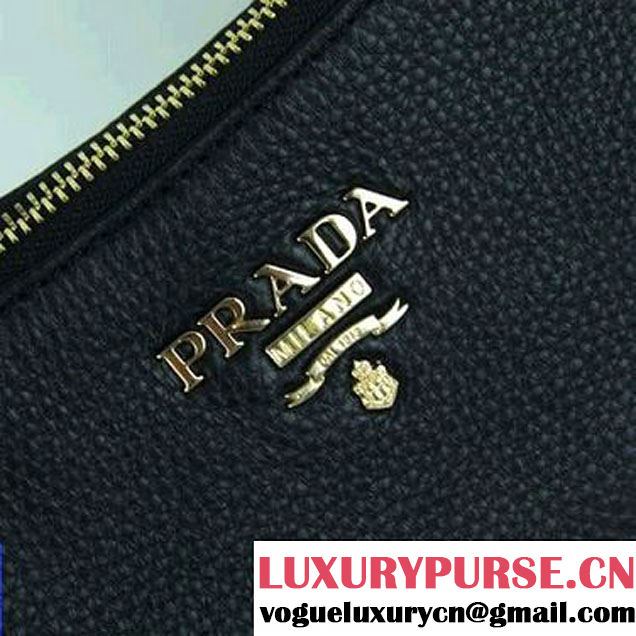 Prada Calf Leather Shoulder Bag BR4690 Black  