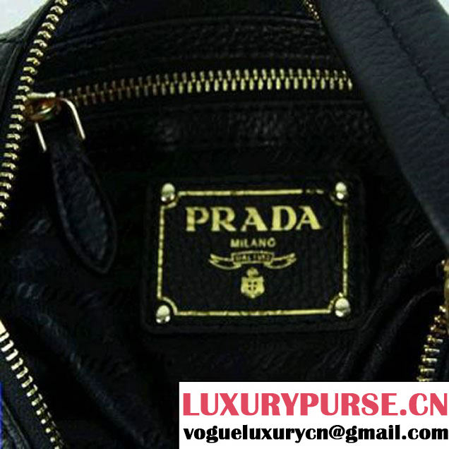 Prada Calf Leather Shoulder Bag BR4690 Black  