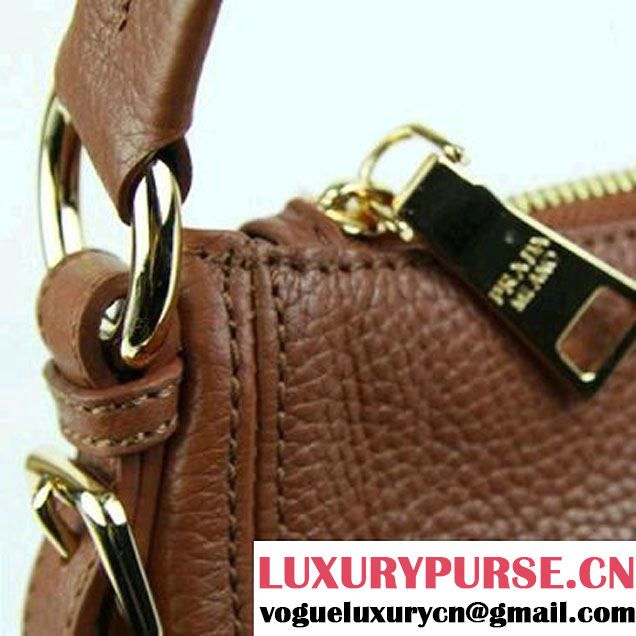 Prada Calf Leather Shoulder Bag BR4690 Brown  