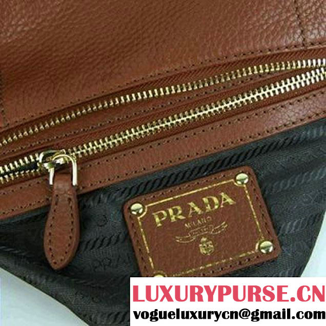 Prada Calf Leather Shoulder Bag BR4690 Brown  