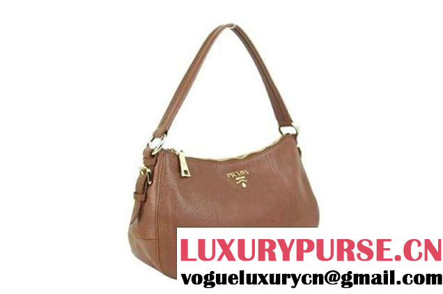 Prada Calf Leather Shoulder Bag BR4690 Brown  