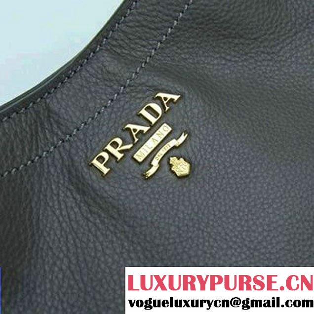 Prada Bright Leather Shoulder Bag BR4691 Grey  