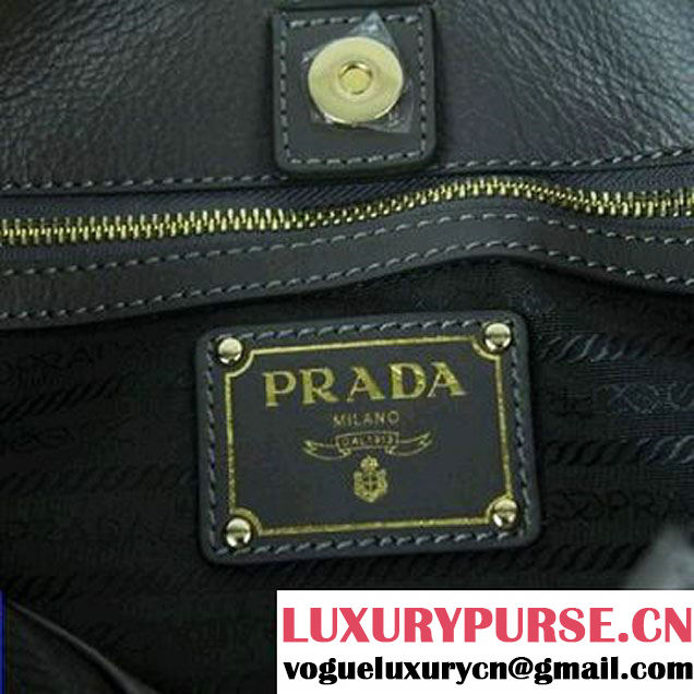 Prada Bright Leather Shoulder Bag BR4691 Grey  