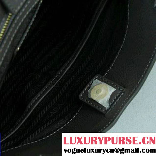 Prada Bright Leather Shoulder Bag BR4691 Grey  