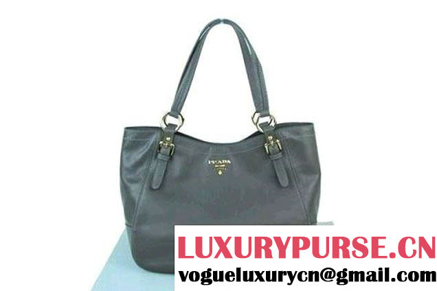 Prada Bright Leather Shoulder Bag BR4691 Grey  