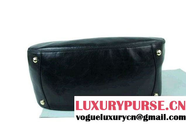 Prada Bright Leather Shoulder Bag BR4691 Black  