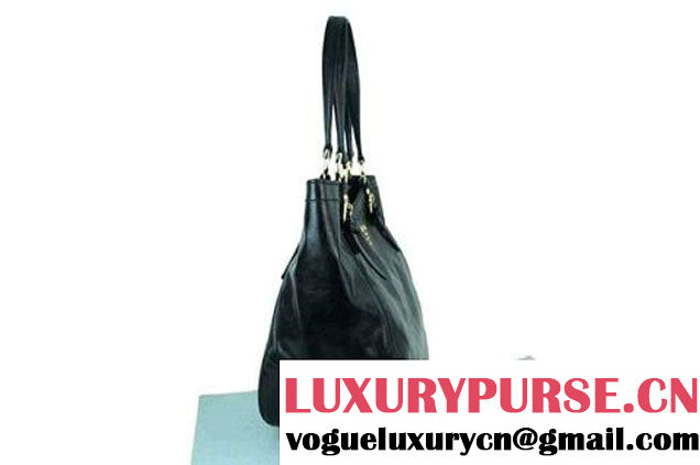 Prada Bright Leather Shoulder Bag BR4691 Black  
