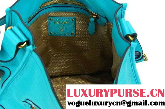Prada Calf Leather Hobo Bag BR4737 Blue  
