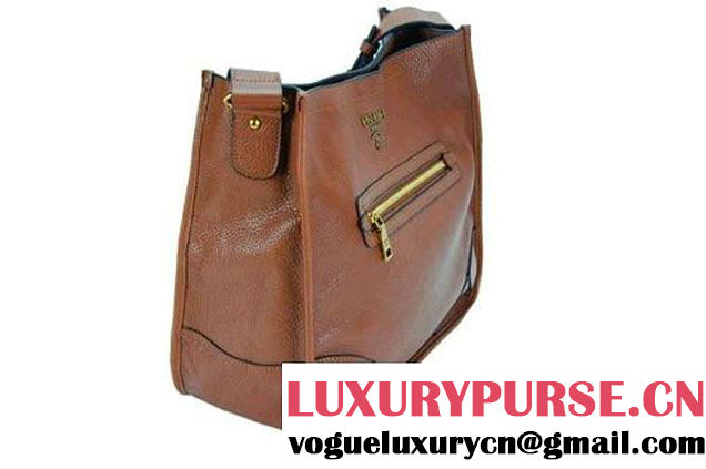Prada Calf Leather Hobo Bag BR4737 Brown  