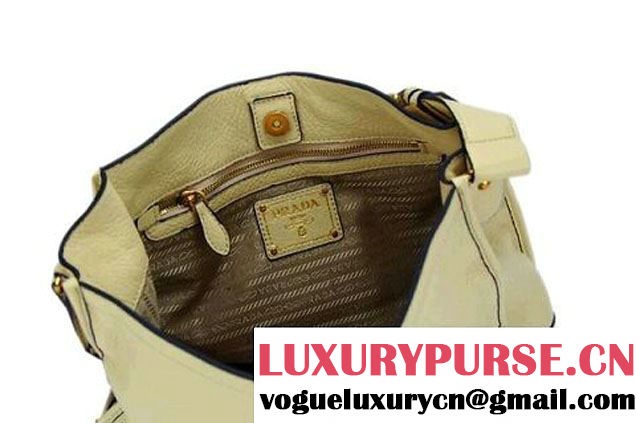 Prada Calf Leather Hobo Bag BR4737 Apricot  