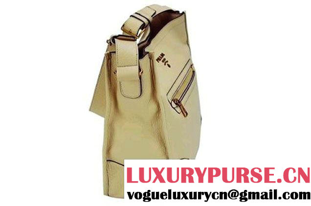 Prada Calf Leather Hobo Bag BR4737 Apricot  