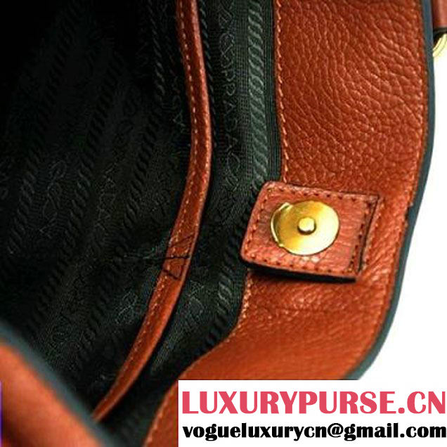 Prada Calf Leather Hobo Bag BR4739 Brown  