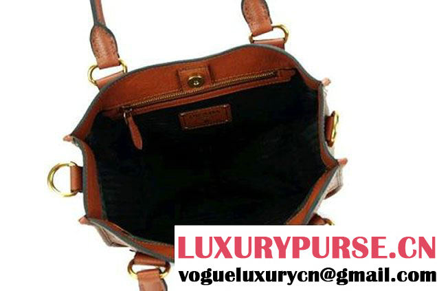 Prada Calf Leather Hobo Bag BR4739 Brown  