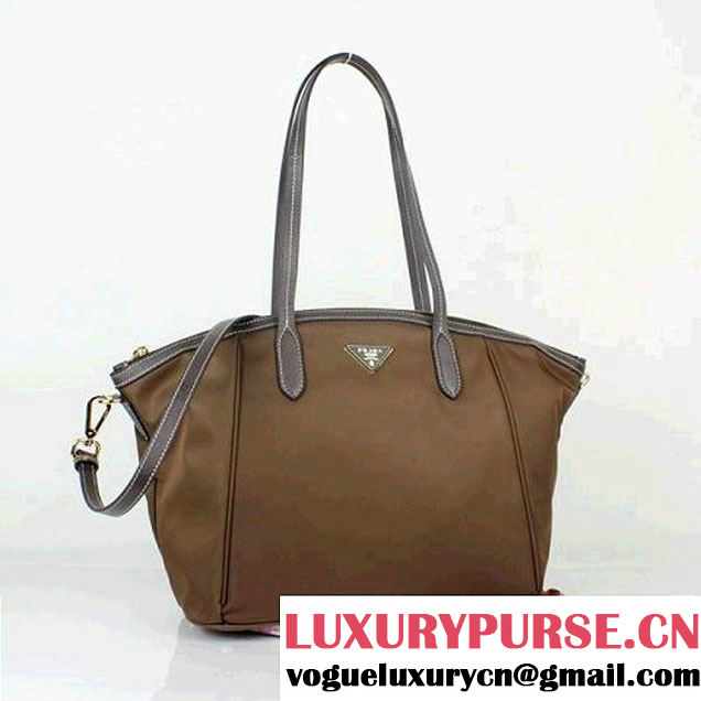 Prada Canvas Shoulder Bag BR4664 Brown