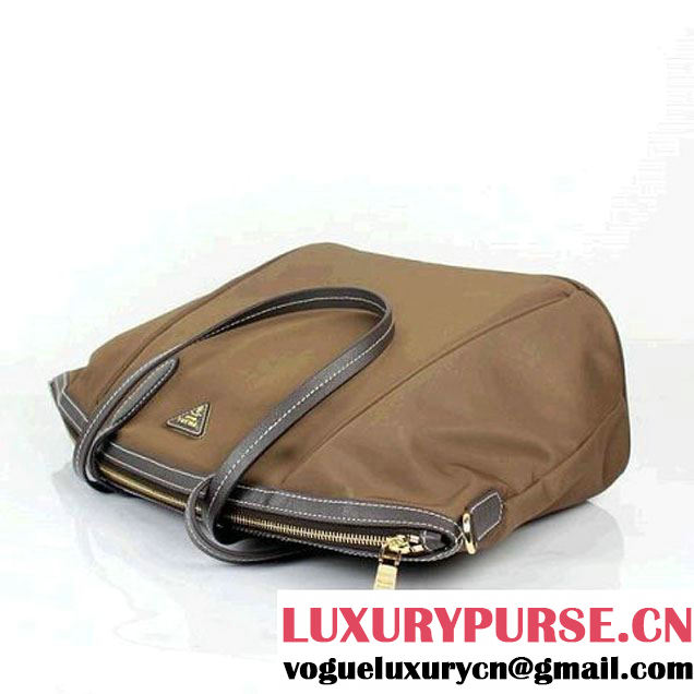 Prada Canvas Shoulder Bag BR4664 Brown  