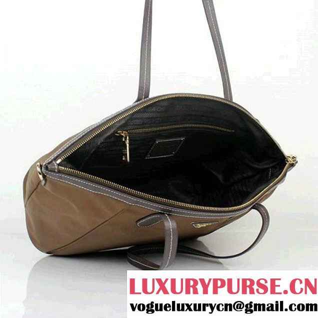 Prada Canvas Shoulder Bag BR4664 Brown  