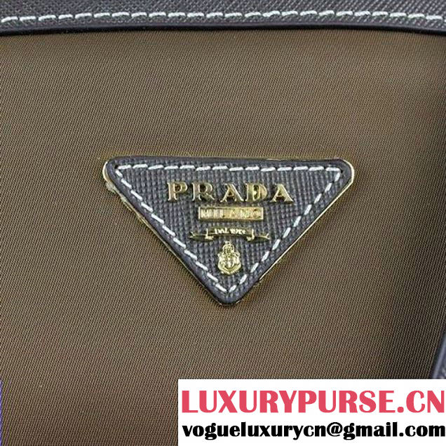 Prada Canvas Shoulder Bag BR4664 Brown  