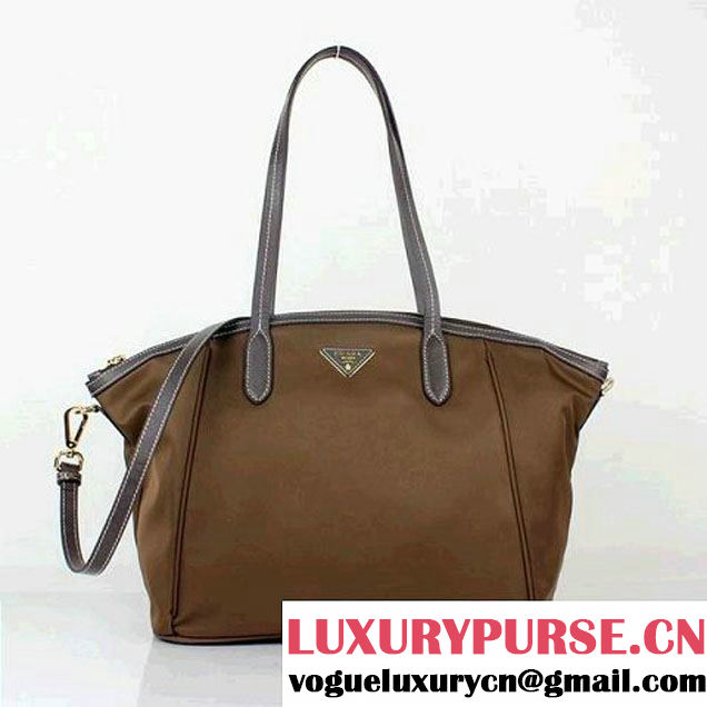 Prada Canvas Shoulder Bag BR4664 Brown  