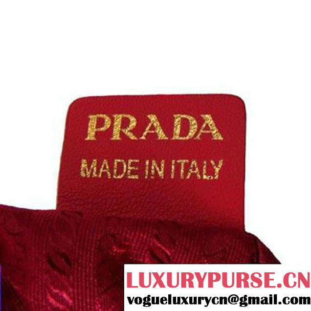 Prada Canvas Shoulder Bag BR4664 Dark Red  