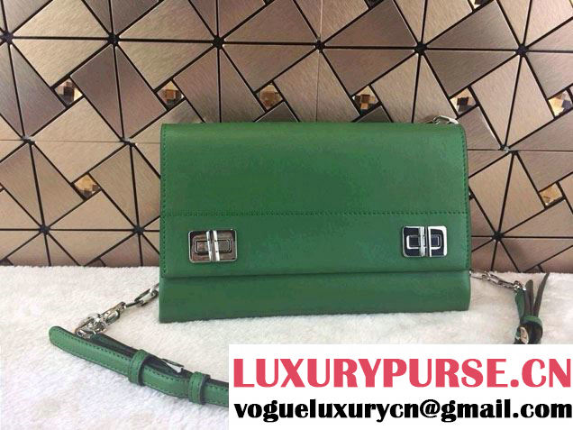 Prada Lux Calf Leather Flap Shoulder Bag in Green