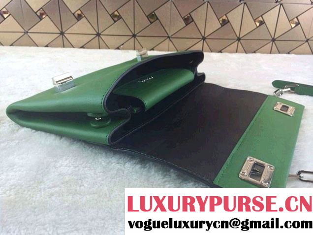 Prada Lux Calf Leather Flap Shoulder Bag in Green