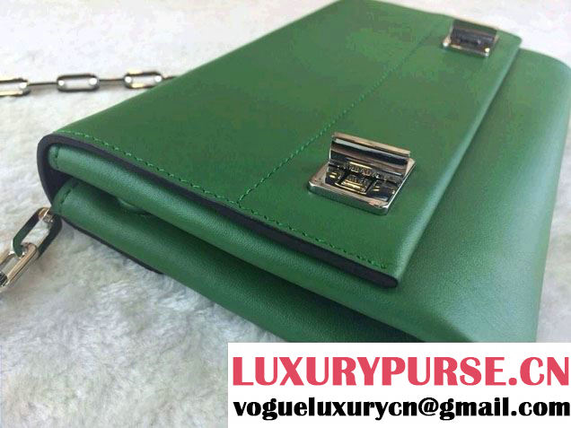 Prada Lux Calf Leather Flap Shoulder Bag in Green