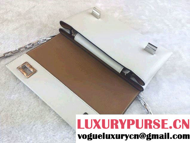 Prada Lux Calf Leather Flap Shoulder Bag in White