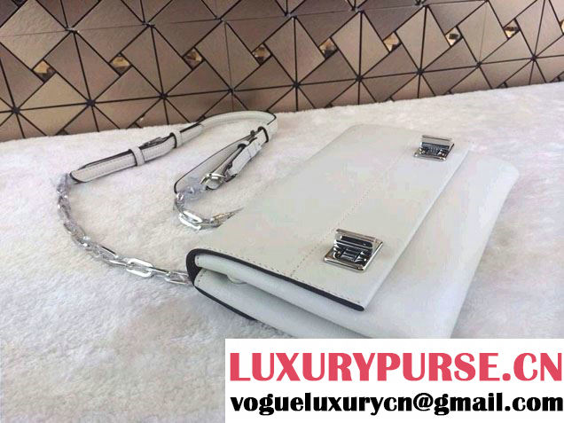 Prada Lux Calf Leather Flap Shoulder Bag in White