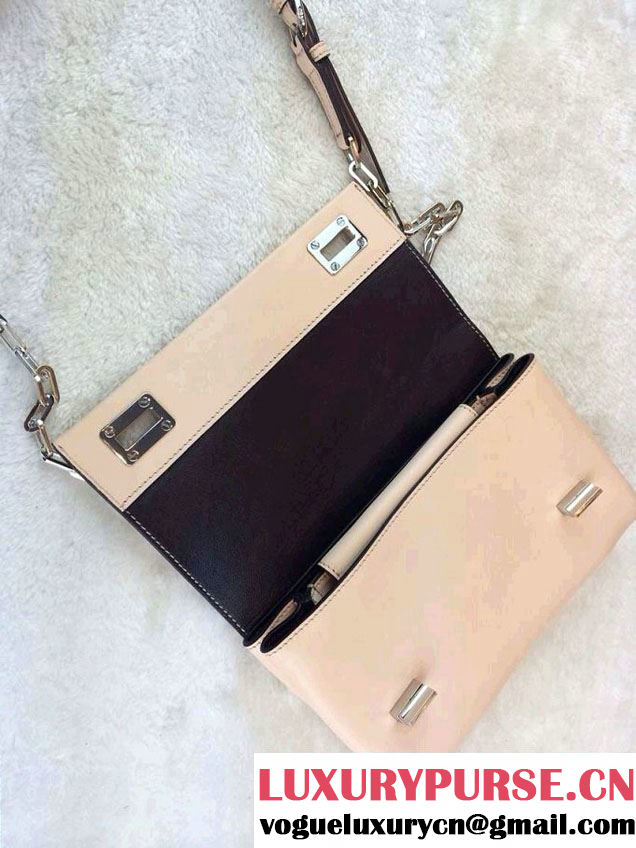 Prada Lux Calf Leather Flap Shoulder Bag in Pale Pink