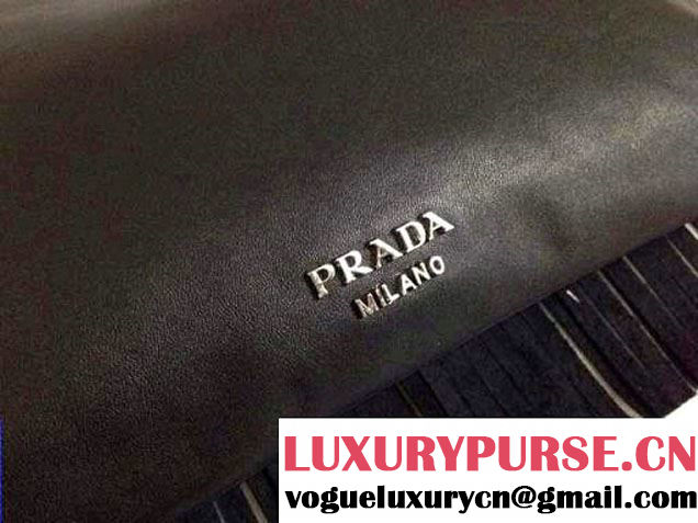 Prada Leather Shoulder Bag with Fringe
