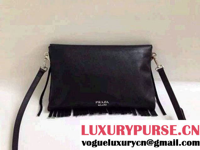 Prada Leather Shoulder Bag with Fringe