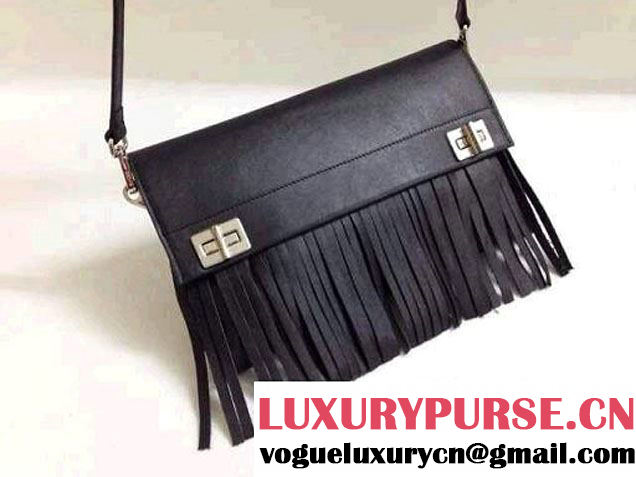 Prada Leather Shoulder Bag with Fringe