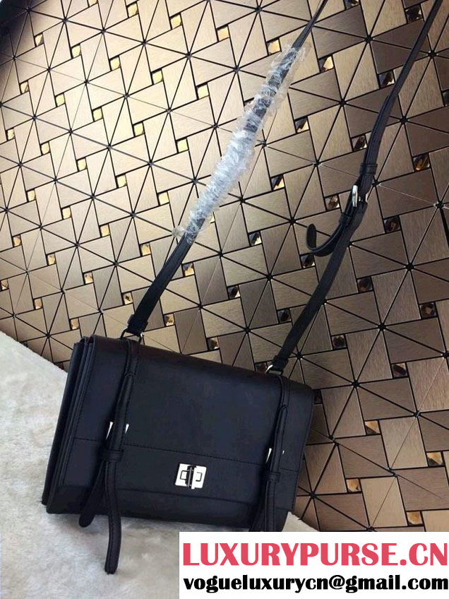 Prada Lux Calf Leather Flap Shoulder Bag BT0993 Black Fall 2014