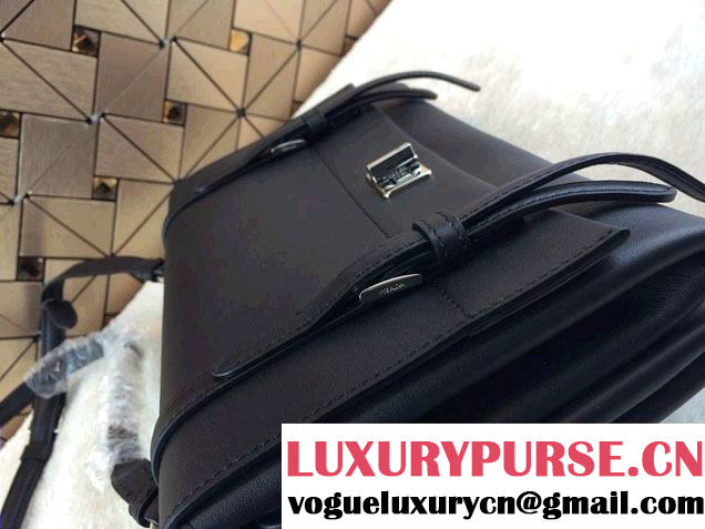 Prada Lux Calf Leather Flap Shoulder Bag BT0993 Black Fall 2014