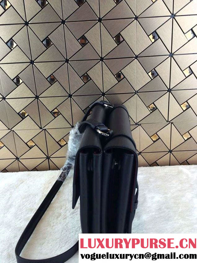 Prada Lux Calf Leather Flap Shoulder Bag BT0993 Black Fall 2014