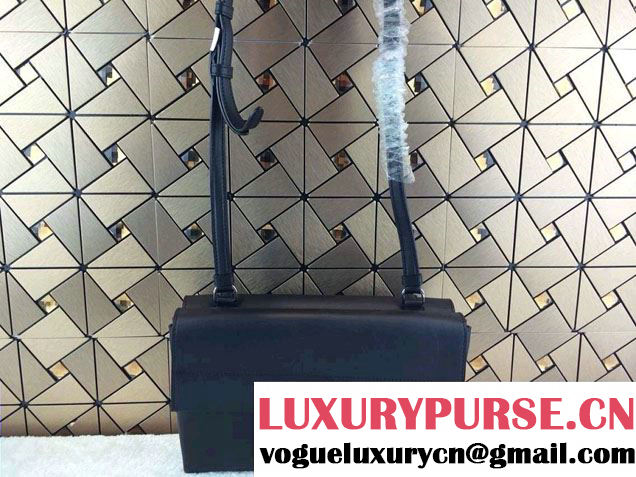 Prada Lux Calf Leather Flap Shoulder Bag BT0993 Black Fall 2014
