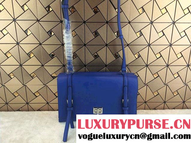 Prada Lux Calf Leather Flap Shoulder Bag BT0993 Ink Blue Fall 2014