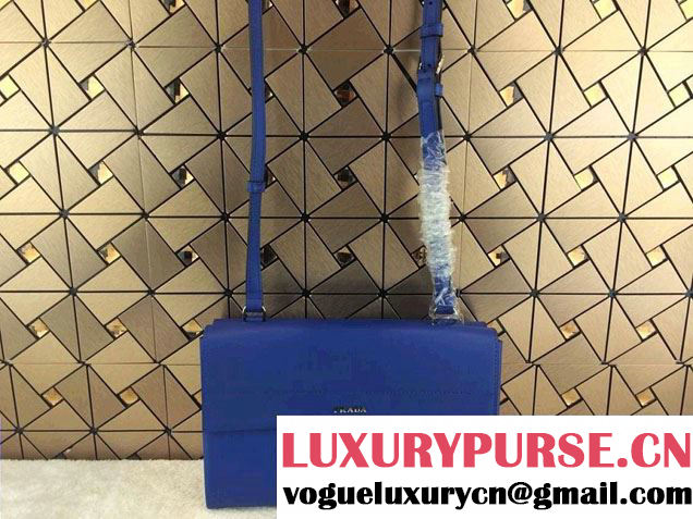 Prada Lux Calf Leather Flap Shoulder Bag BT0993 Ink Blue Fall 2014