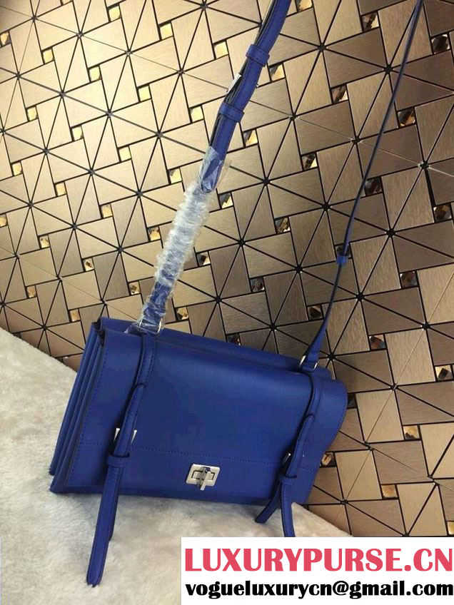 Prada Lux Calf Leather Flap Shoulder Bag BT0993 Ink Blue Fall 2014
